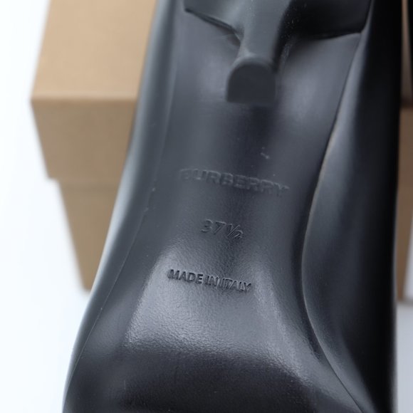 NIB Burberry Ezra Black Leather Monogram Point-Toe Pumps Heels - Picture 11 of 12